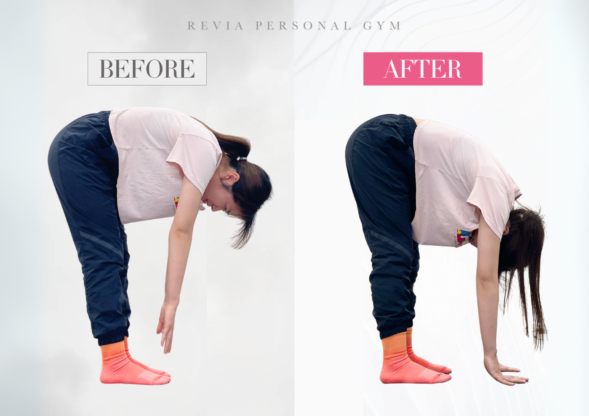 【お客様成果事例】マシンピラティス1回で前屈が床にタッチ♡身体の軽さに感動の声！